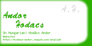 andor hodacs business card