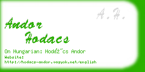 andor hodacs business card